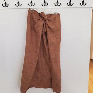 Banana Republic 100% Linen Burnt Orange Wrap Skirt